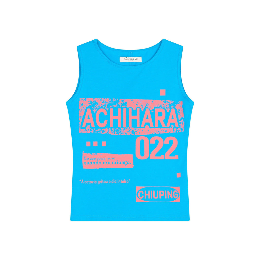 Achihara_Retro_Pixel_Letter_Print_Cropped_Racerback_Women'S_Cotton_Blend_Tank_Tops_MISSTT