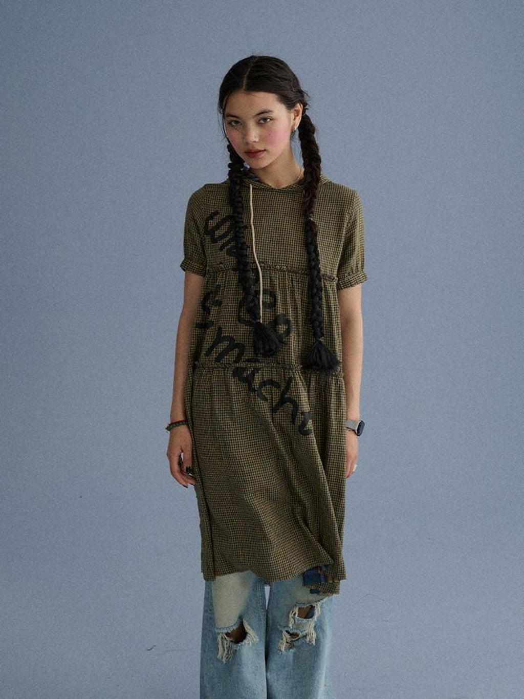 Achihara Reversible Tee Short Sleeve Loose Fit Women'S Pure Cotton Casual Midi Dresses