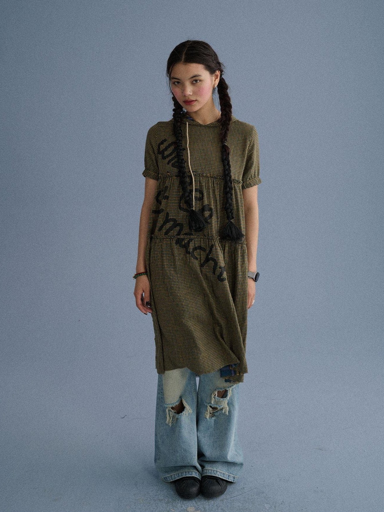 Achihara Reversible Tee Short Sleeve Loose Fit Women'S Pure Cotton Casual Midi Dresses