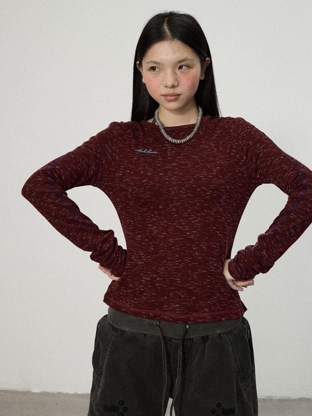 Achihara Reversible Uv Straight Cut Women'S Viscose Blend Long Sleeve T-Shirts