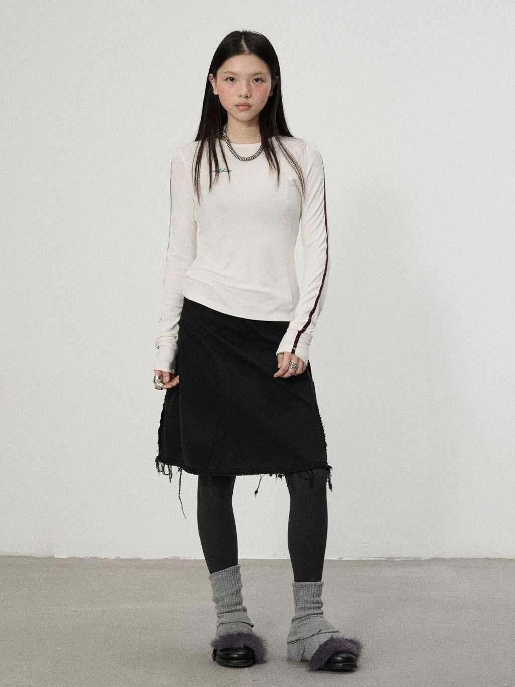Achihara Reversible Uv Straight Cut Women'S Viscose Blend Long Sleeve T-Shirts