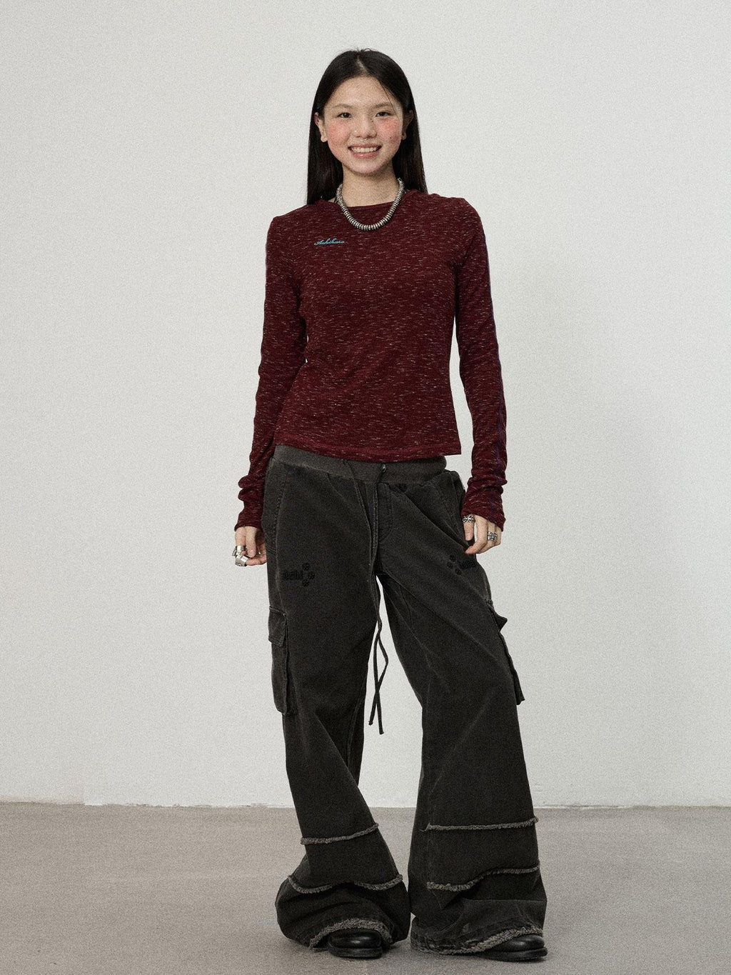 Achihara Reversible Uv Straight Cut Women'S Viscose Blend Long Sleeve T-Shirts
