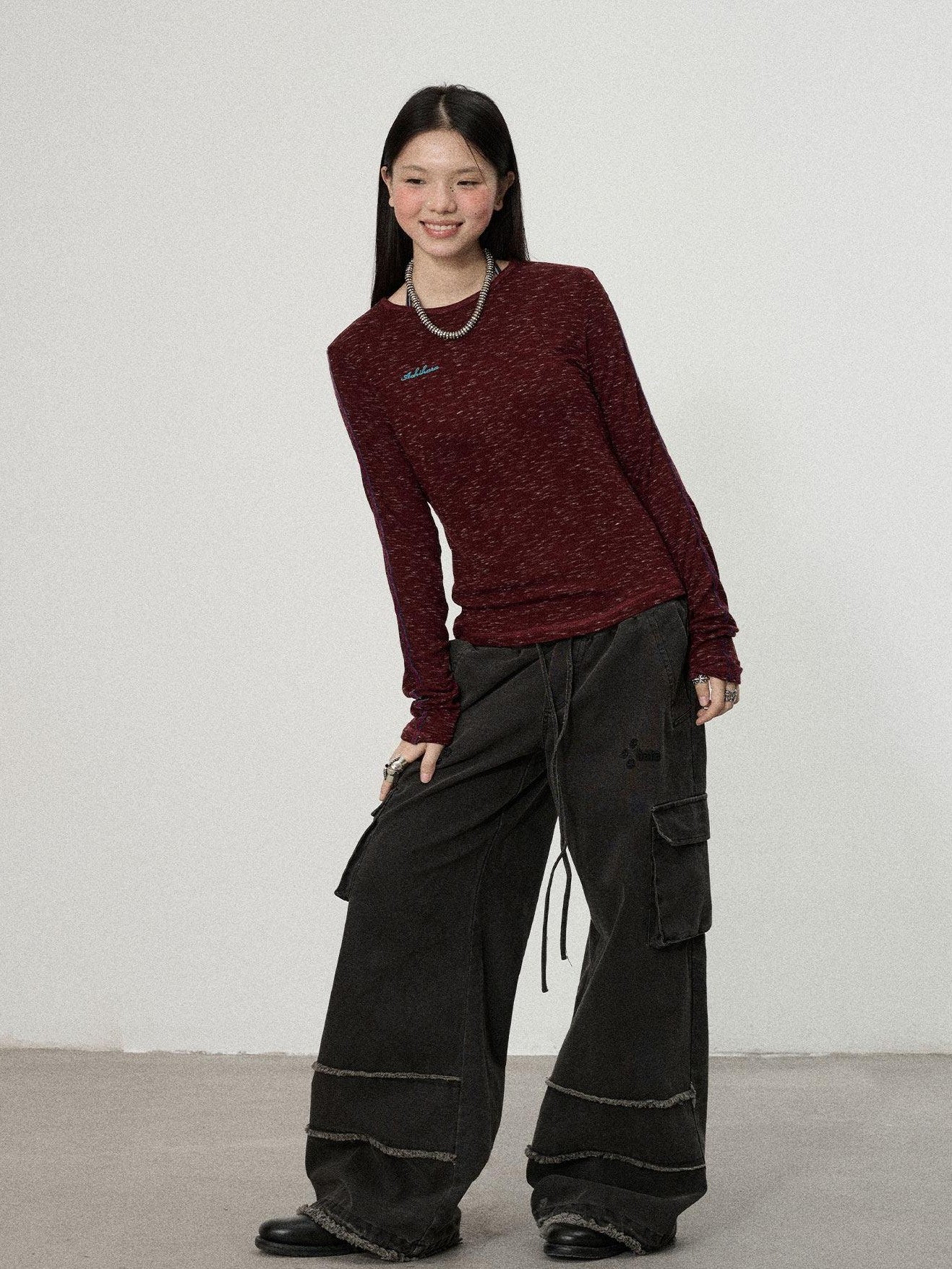 Achihara Reversible Uv Straight Cut Women'S Viscose Blend Long Sleeve T-Shirts