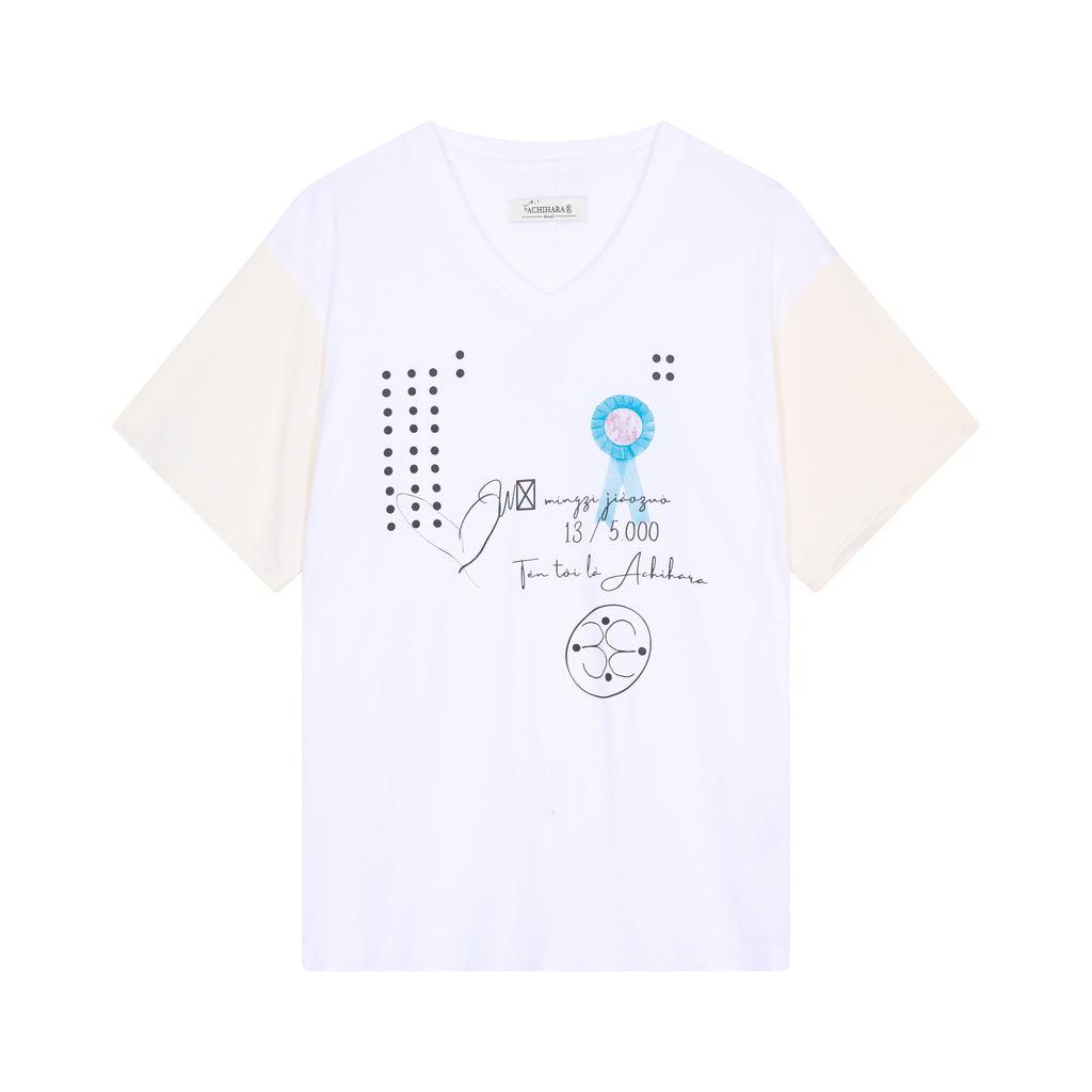 Achihara_Rock_Star_Print_V-neck_Loose_Women'S_Lyocell_Short_Sleeve_T-Shirts_MISSTT