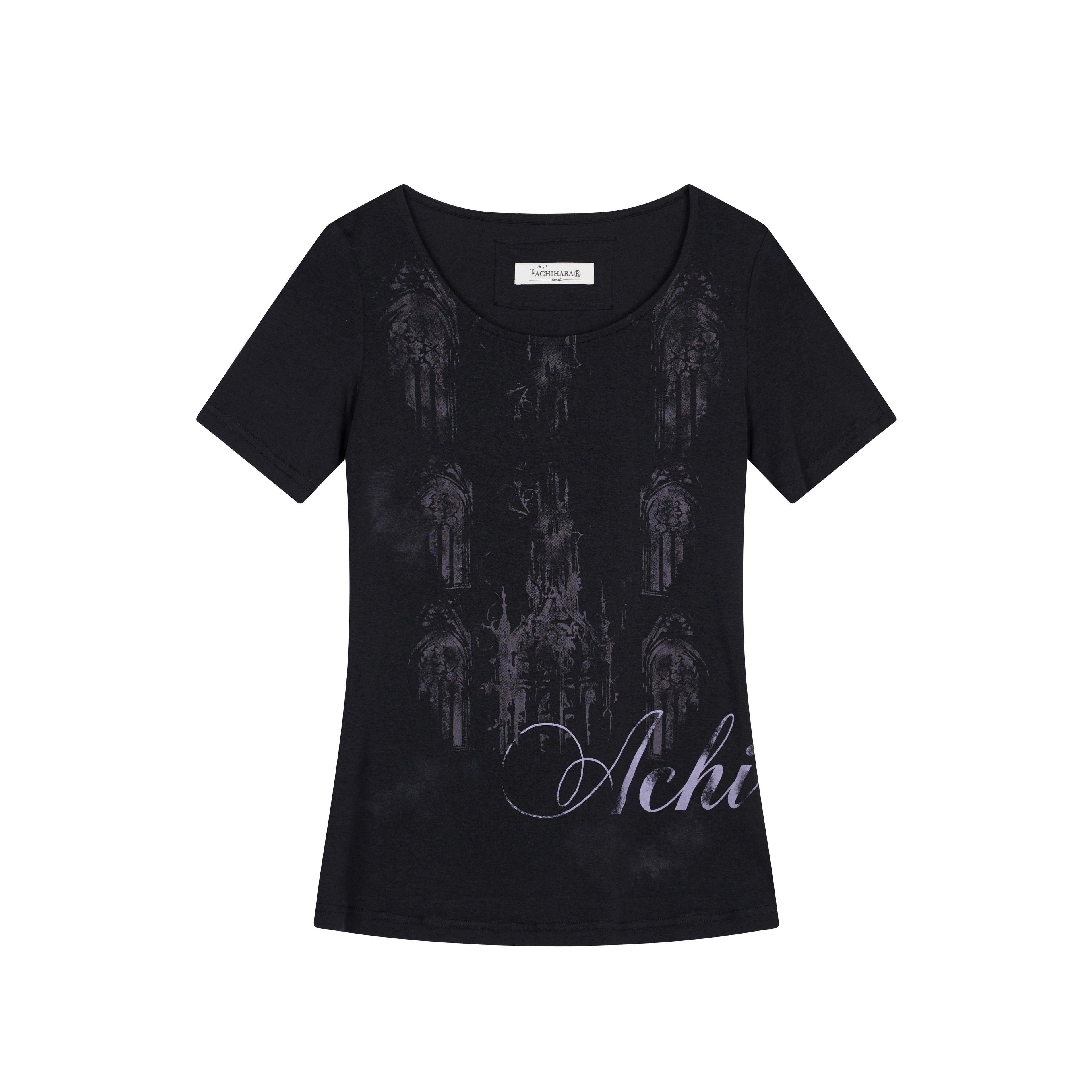 Achihara_Romantic_Print_Slim_Fit_Women'S_Cotton_Modal_Blend_Short_Sleeve_T-Shirts_MISSTT