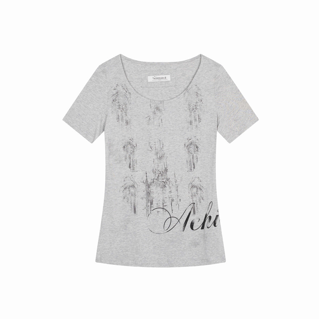 Achihara_Romantic_Print_Slim_Fit_Women'S_Cotton_Modal_Blend_Short_Sleeve_T-Shirts_MISSTT