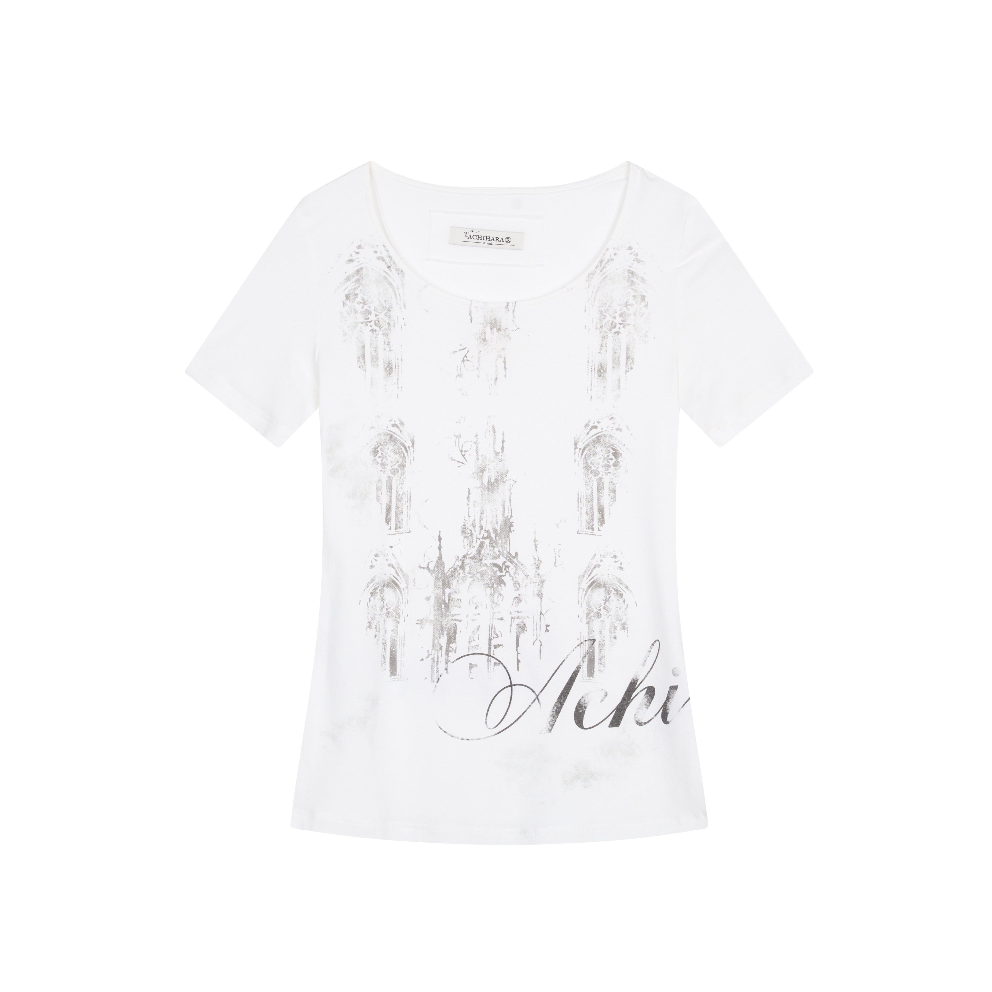 Achihara_Romantic_Print_Slim_Fit_Women'S_Cotton_Modal_Blend_Short_Sleeve_T-Shirts_MISSTT