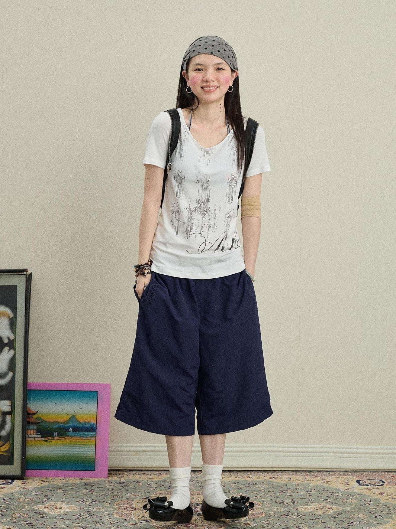 Achihara Romantic Print Slim Fit Women'S Cotton Modal Blend Short Sleeve T-Shirts