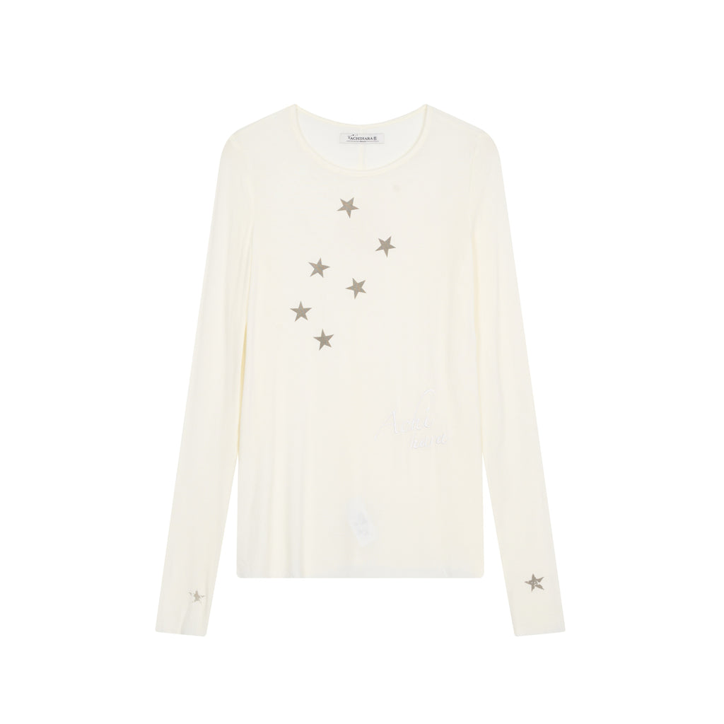 Achihara_Star_Cross_Print_Embroidered_Women'S_Viscose_Blend_Long_Sleeve_T-Shirts_MISSTT