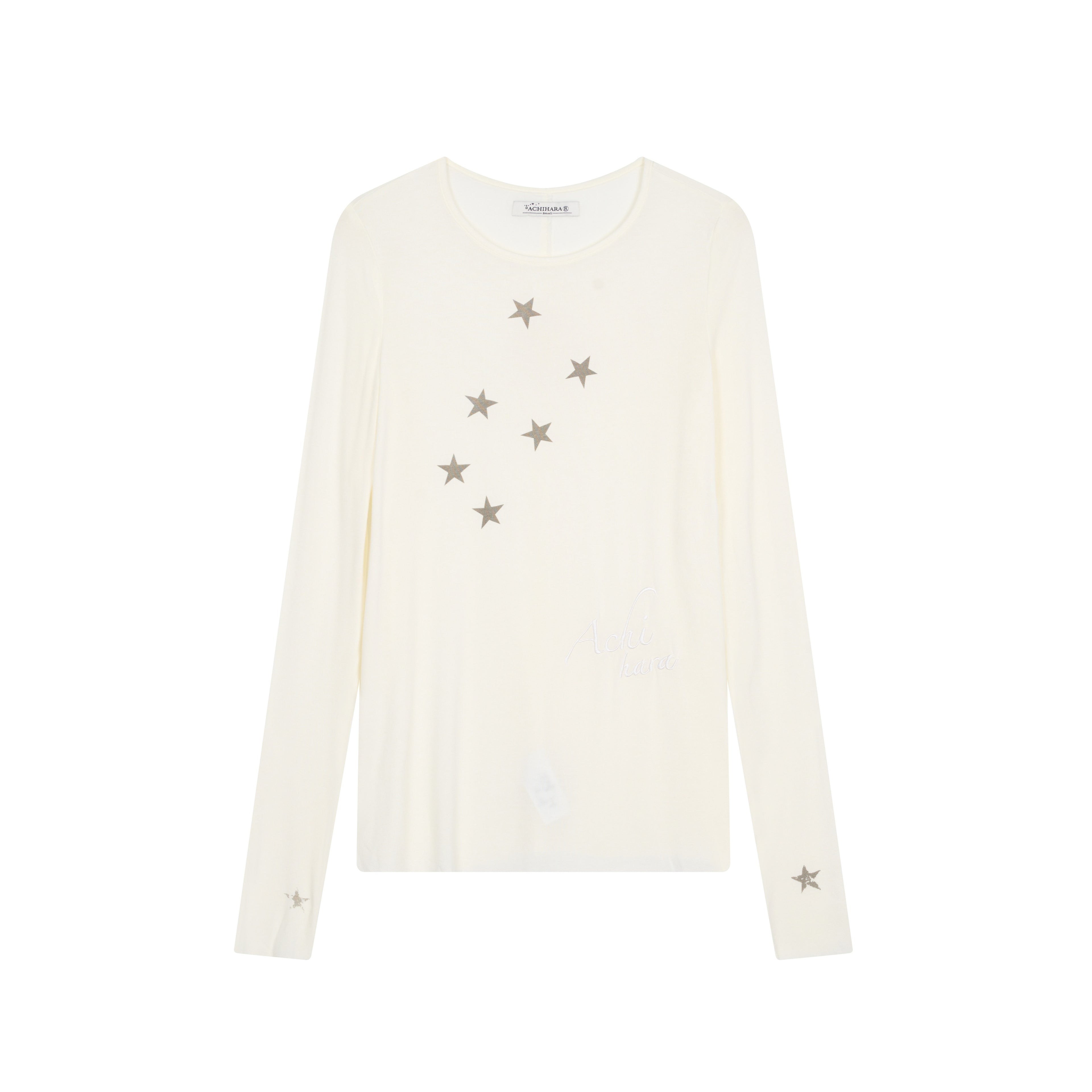 Achihara_Star_Cross_Print_Embroidered_Women'S_Viscose_Blend_Long_Sleeve_T-Shirts_MISSTT