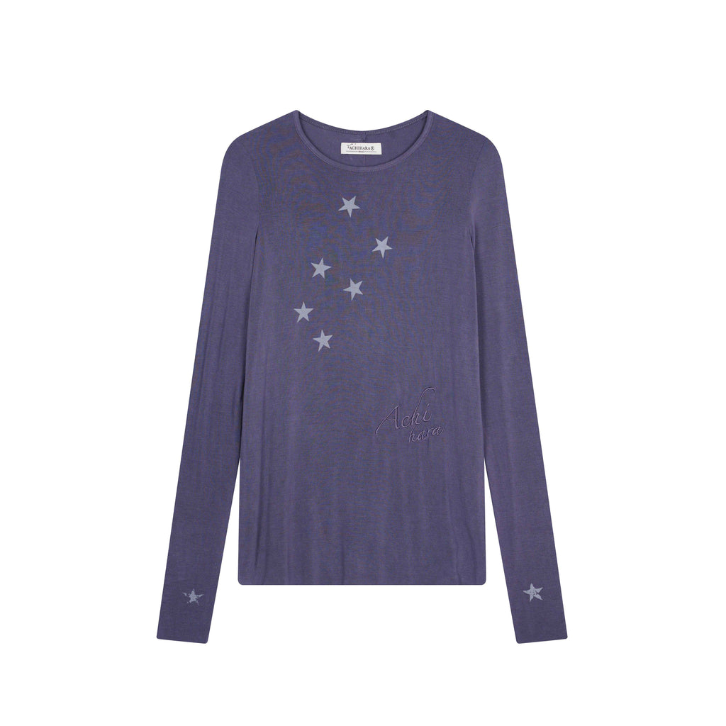 Achihara_Star_Cross_Print_Embroidered_Women'S_Viscose_Blend_Long_Sleeve_T-Shirts_MISSTT