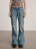 Achihara_Star_Print_Distressed_Washed_Micro_Flare_Women'S_Denim_Flare_Jeans_MISSTT