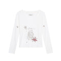 Achihara_Star_Print_Moisture_Wicking_V-neck_Women'S_Viscose_Blend_Long_Sleeve_T-Shirts_MISSTT
