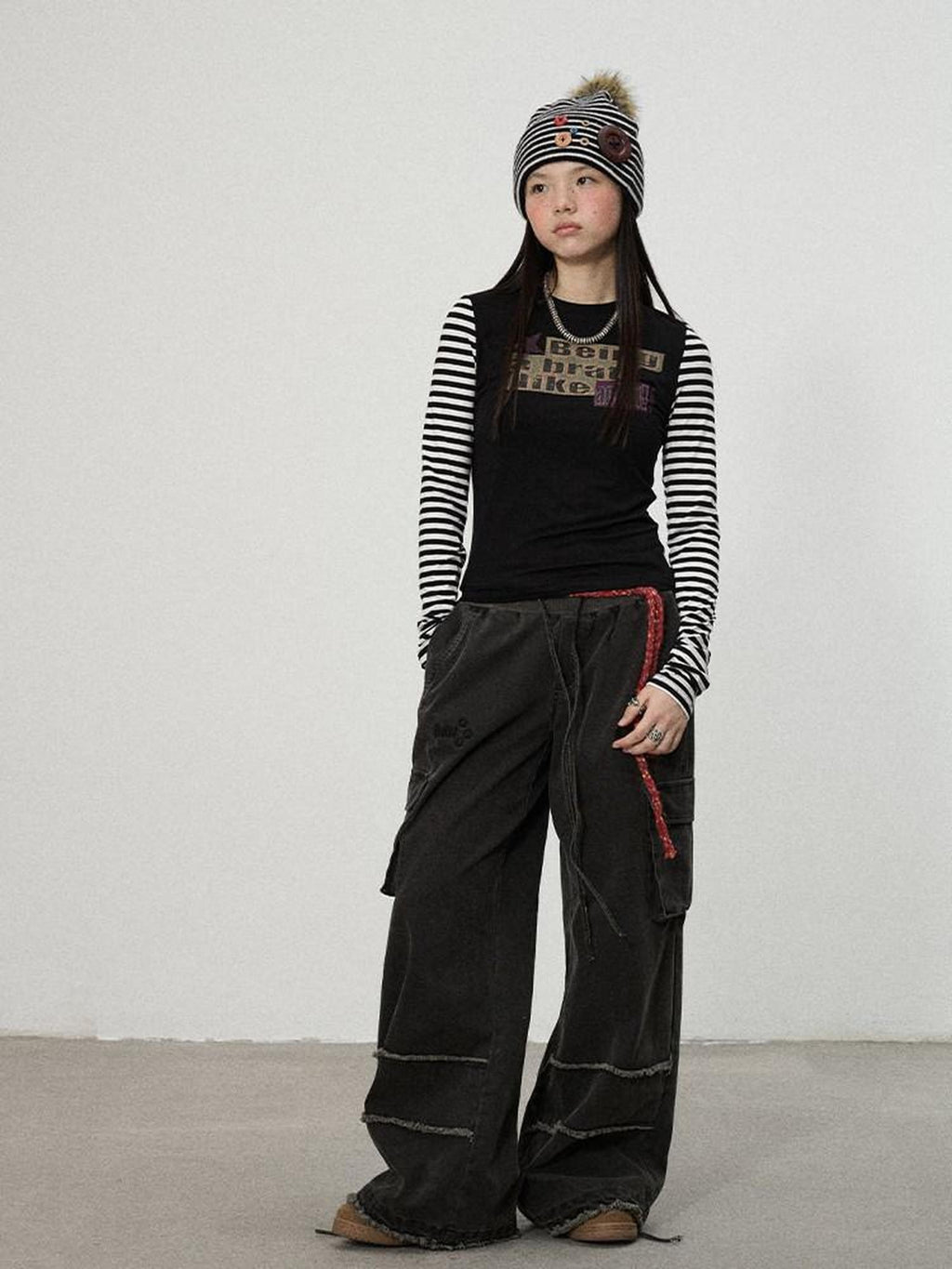Achihara Striped Colorblock Slim Women'S Recycled Viscose Blend Long Sleeve T-Shirts