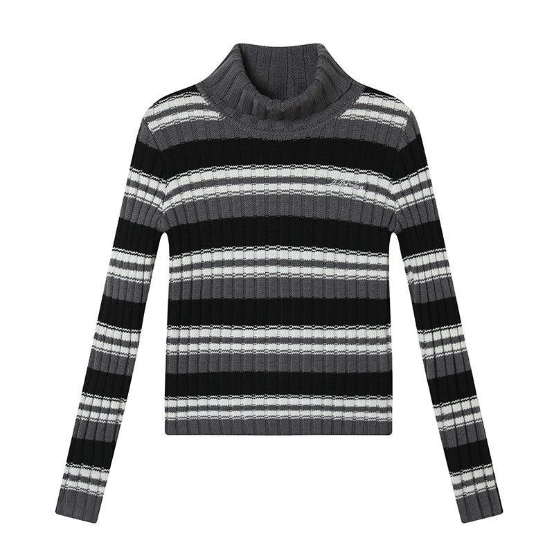 Achihara_Striped_Crewneck_Slim_Fit_Long_Sleeve_Women'S_Polyester_Blend_Sweaters_MISSTT
