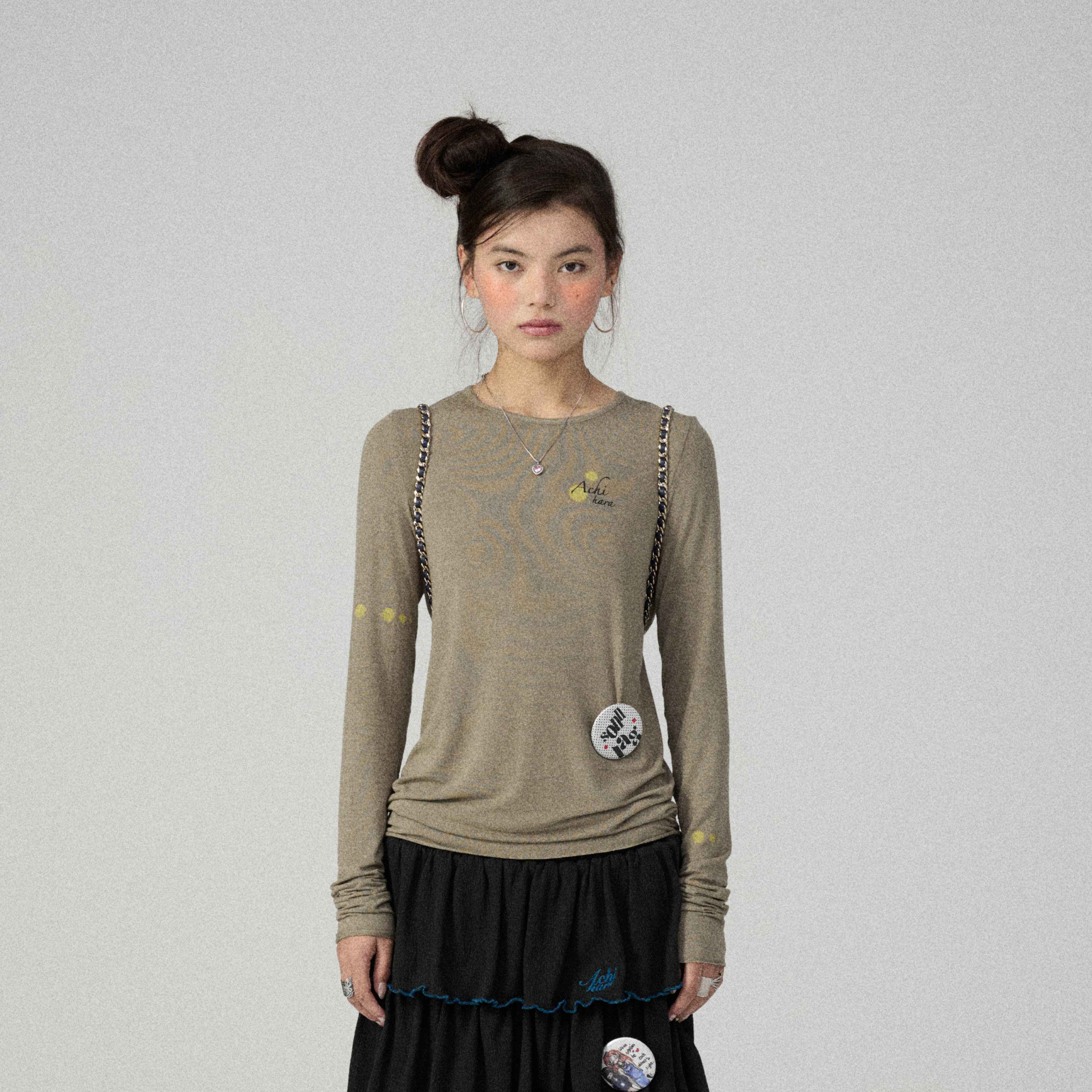 Achihara_Striped_Rainy_California_Print_Women'S_Viscose_Blend_Long_Sleeve_T-Shirts_MISSTT