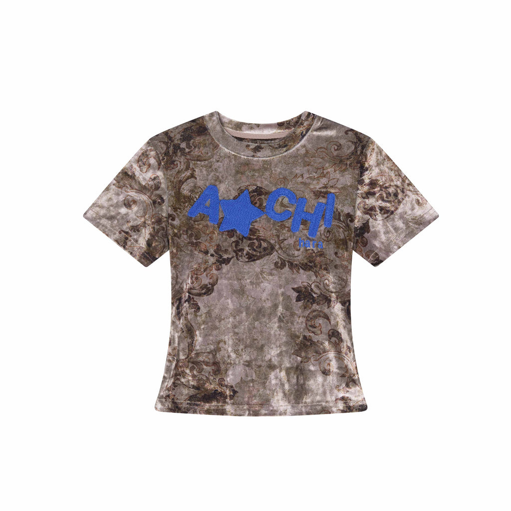 Achihara_Suede_Finish_Tie_Dye_Print_Knit_Women'S_Polyester_Short_Sleeve_T-Shirts_MISSTT