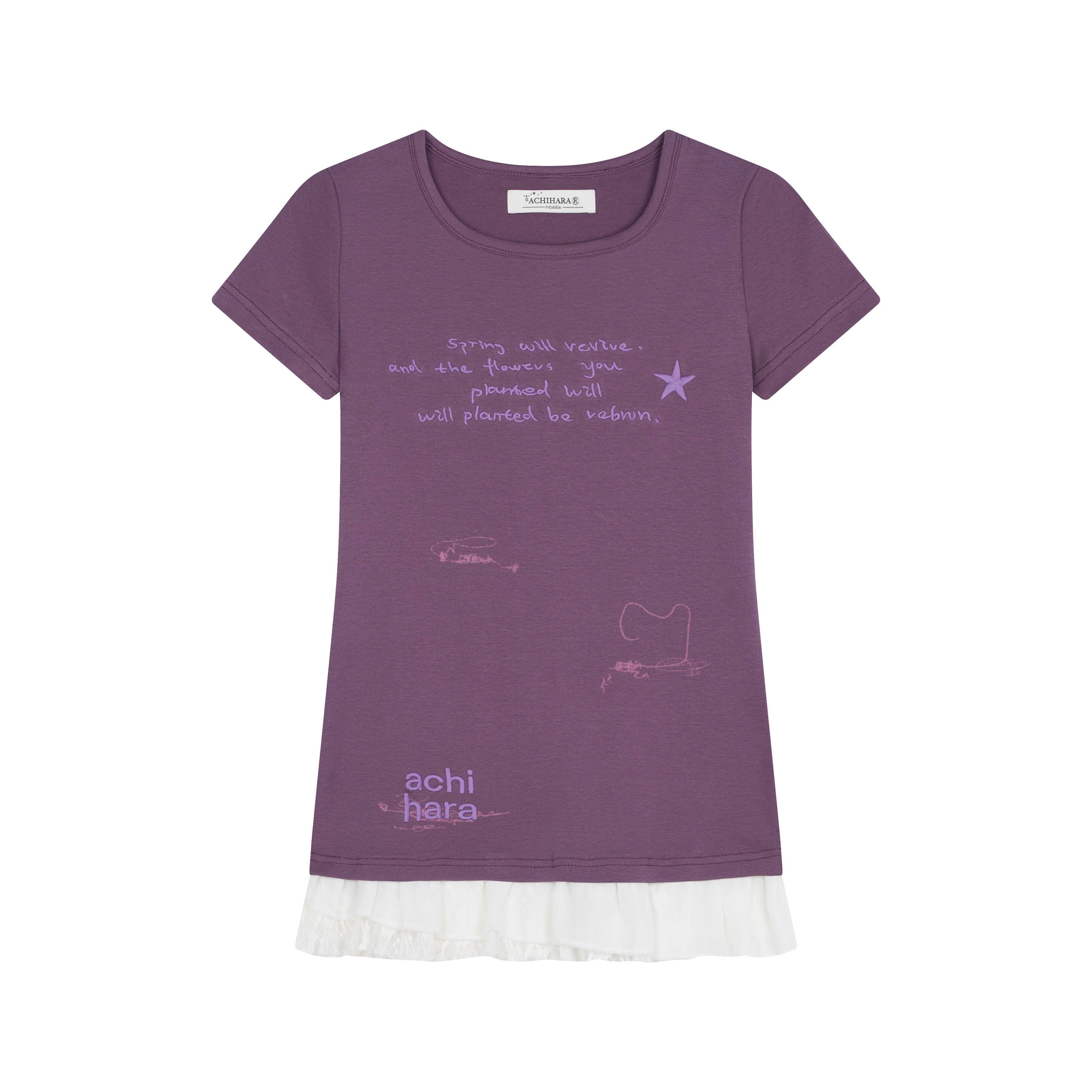 Achihara_Time_Bandage_Lace_Print_Slim_Fit_Women'S_Cotton_Spandex_Short_Sleeve_T-Shirts_MISSTT