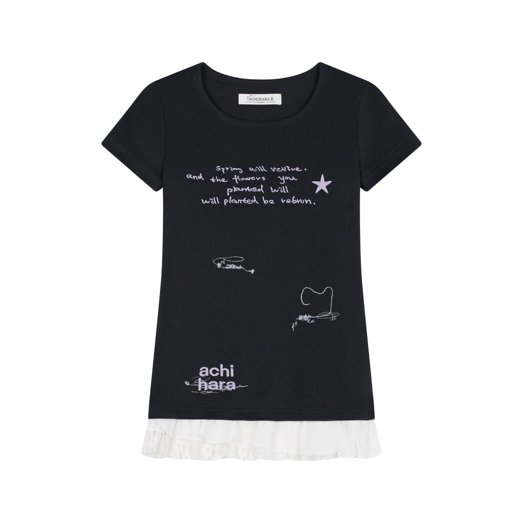 Achihara_Time_Bandage_Lace_Print_Slim_Fit_Women'S_Cotton_Spandex_Short_Sleeve_T-Shirts_MISSTT