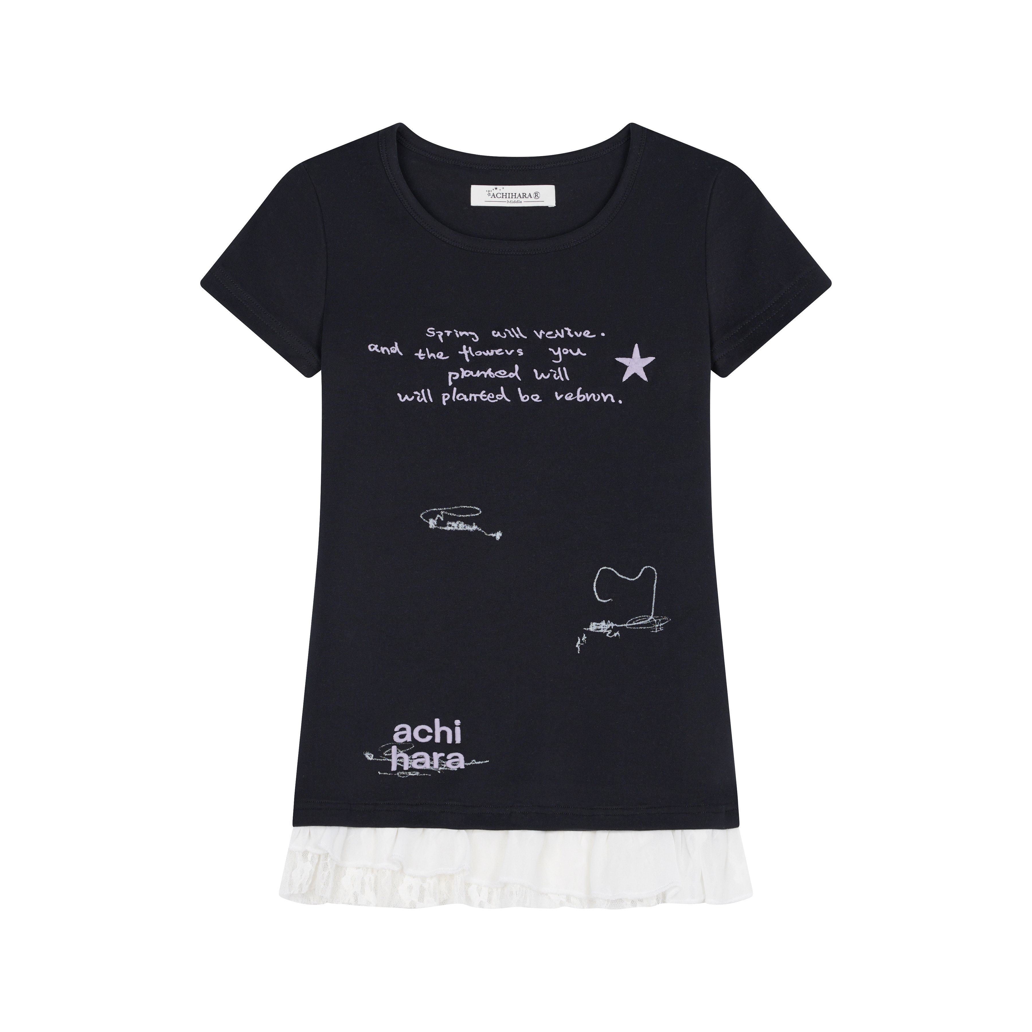 Achihara_Time_Bandage_Lace_Print_Slim_Fit_Women'S_Cotton_Spandex_Short_Sleeve_T-Shirts_MISSTT