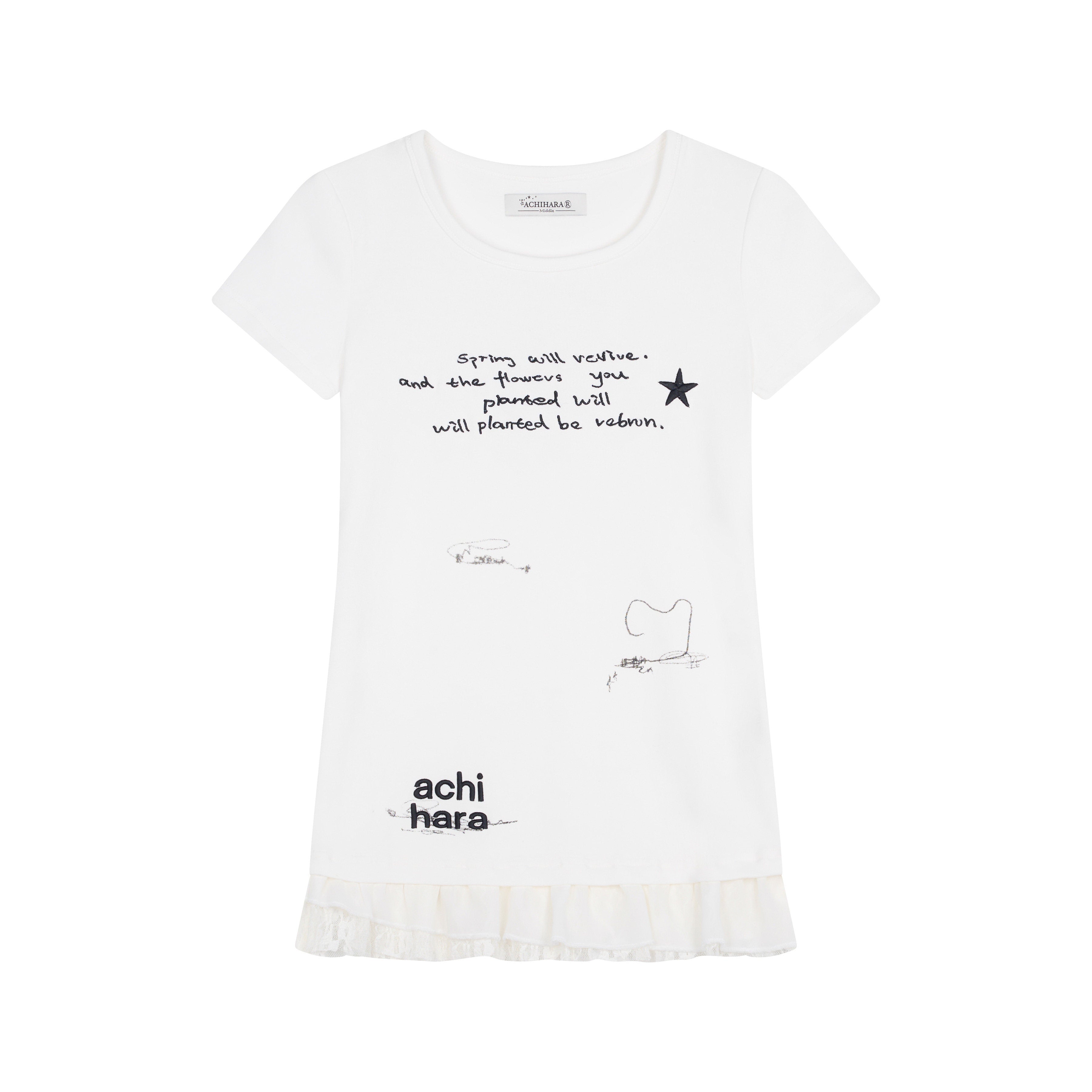 Achihara_Time_Bandage_Lace_Print_Slim_Fit_Women'S_Cotton_Spandex_Short_Sleeve_T-Shirts_MISSTT