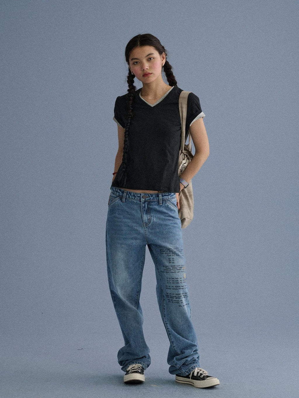 Achihara V-neck Cropped Slim Fit Women'S Cotton Blend Short Sleeve T-Shirts