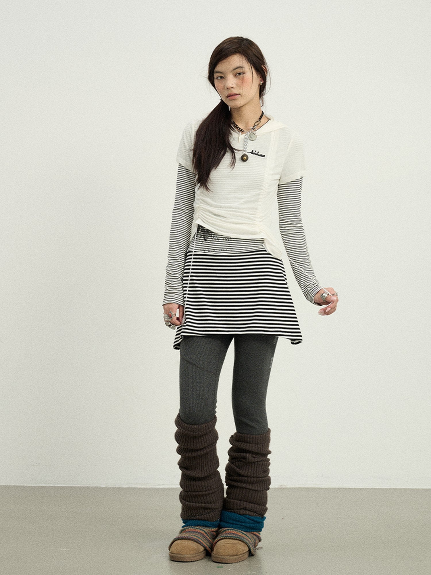 Achihara Versatile Hooded Women'S Polyester Viscose Blend Long Sleeve T-Shirts