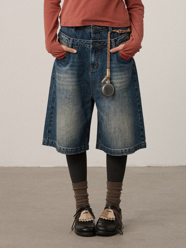 Achihara_Vintage_Distressed_Washed_Wide_Leg_Mid_Length_Women'S_Denim_Cropped_Jeans_MISSTT