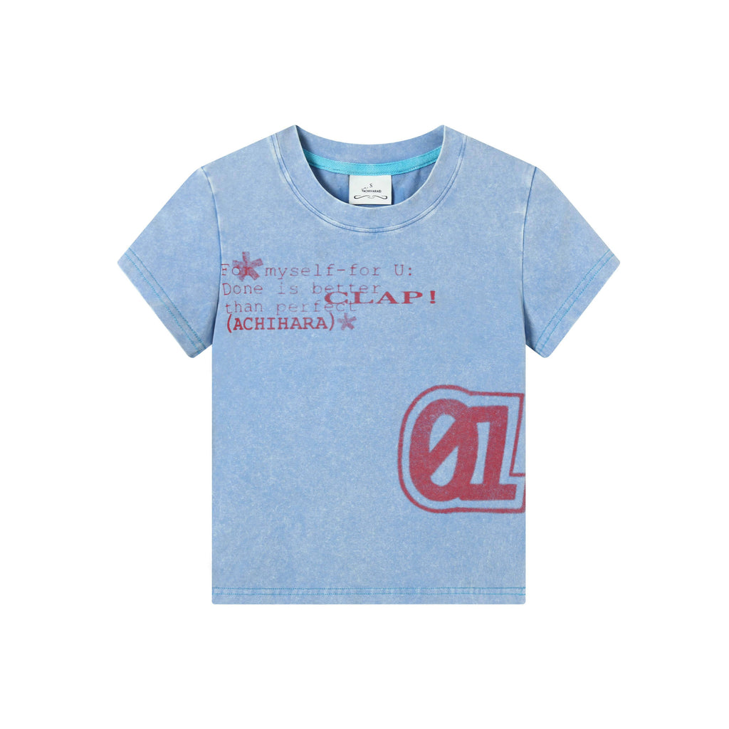 Achihara_Washed_Asterisk_Print_Cropped_Slim_Women'S_Cotton_Blend_Short_Sleeve_T-Shirts_MISSTT