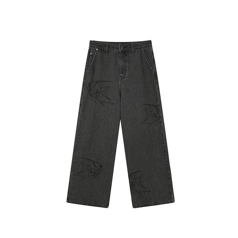 Achihara_Washed_Gray_Distressed_Floor_Length_Casual_Women'S_Denim_Wide-Leg_Jeans_MISSTT