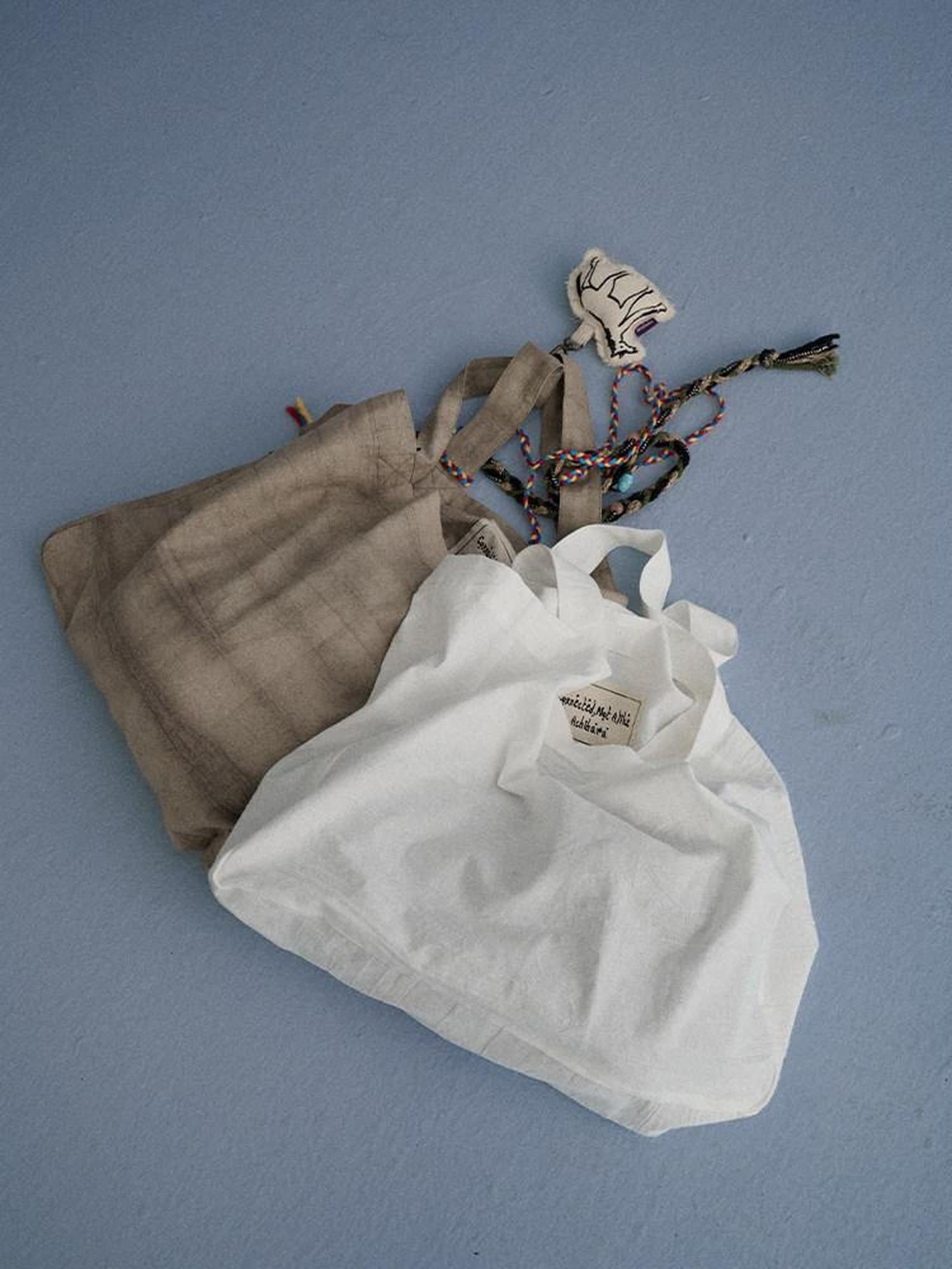Achihara White Brown Pleated Tote Single Strap Multiway Women'S Linen Handbags