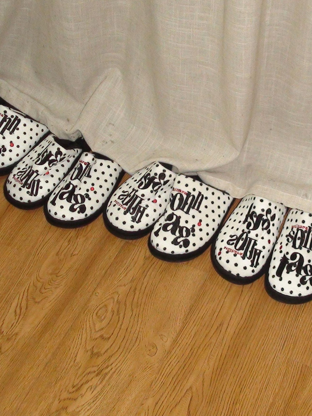 Achihara White Polka Dot Colorblock Casual Women'S Cotton Fabric Accessories