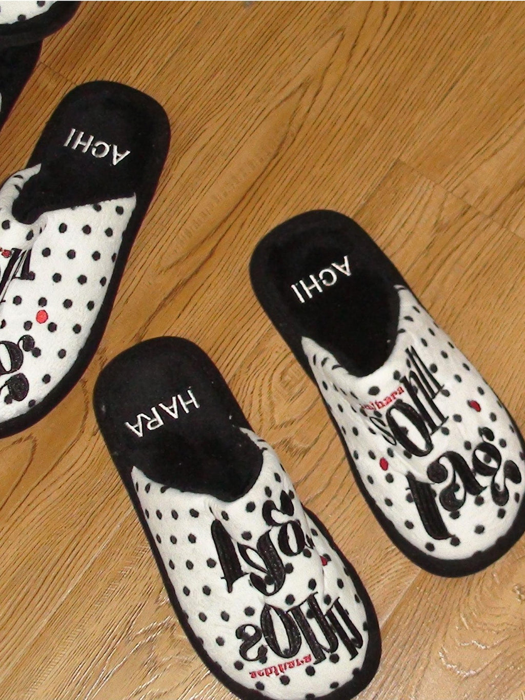 Achihara White Polka Dot Colorblock Casual Women'S Cotton Fabric Accessories