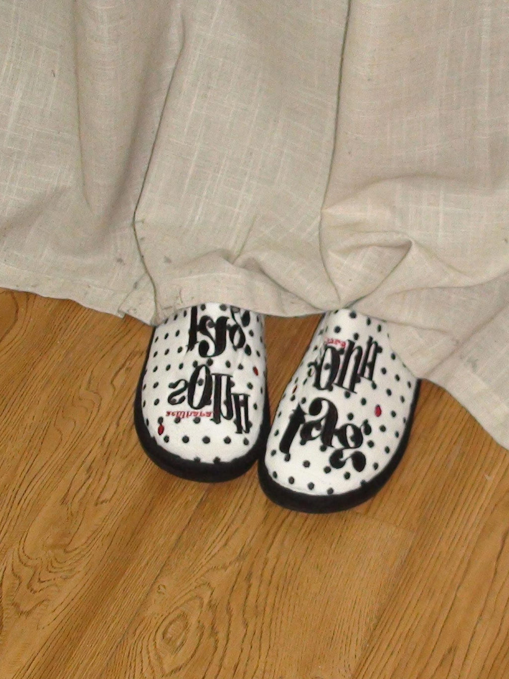 Achihara White Polka Dot Colorblock Casual Women'S Cotton Fabric Accessories