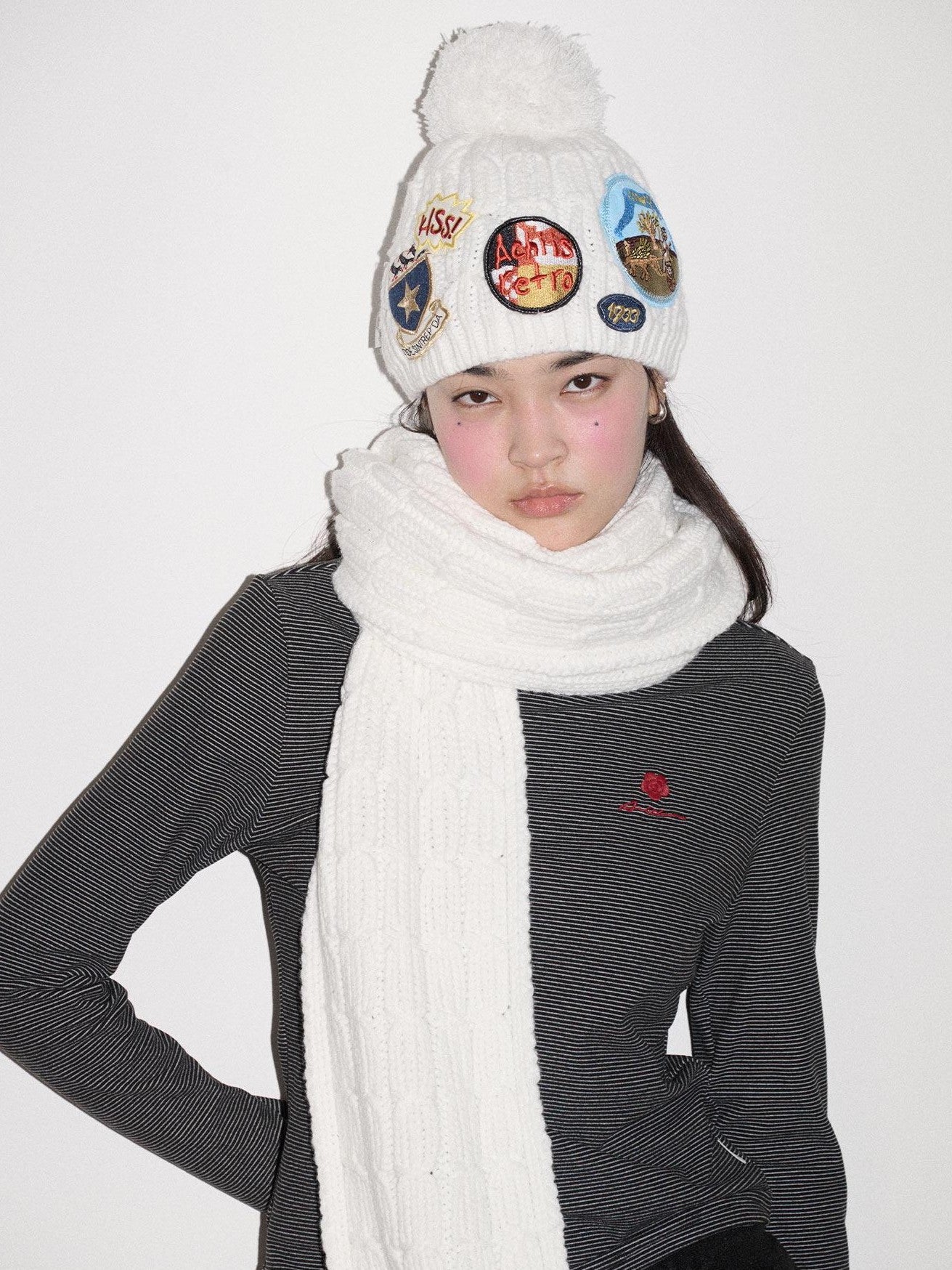 Achihara Windproof Neck Warmer Thermal Knitted Wool Women'S Scarves & Shawls