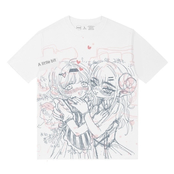 Alita26SS_Anime_Cartoon_Print_Loose_Fit_Cotton_Women's_Graphic_T-shirts_672081109687_MISSTT