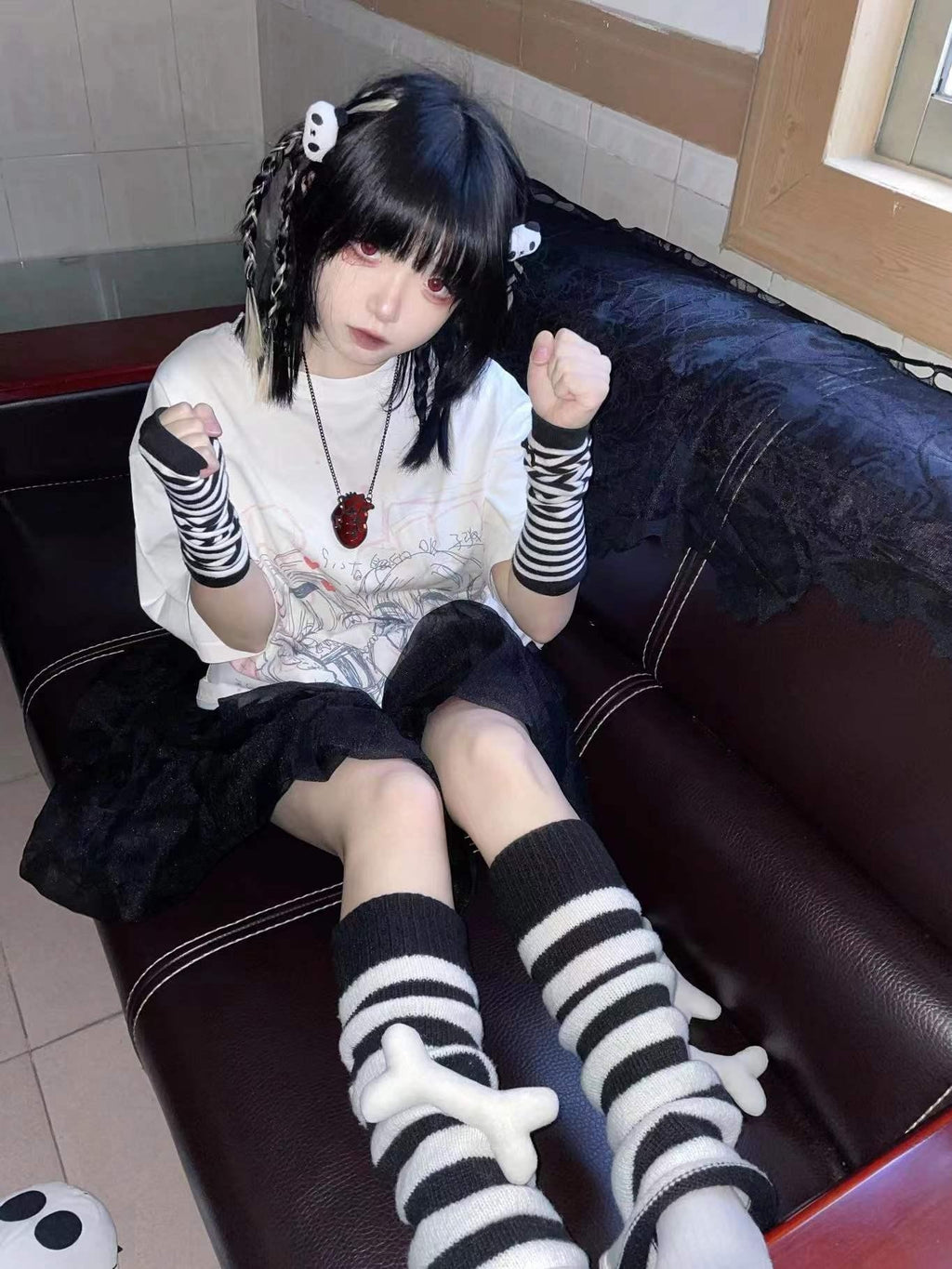 Alita26SS Anime Cartoon Print Loose Fit Cotton Women's Graphic T-shirts
