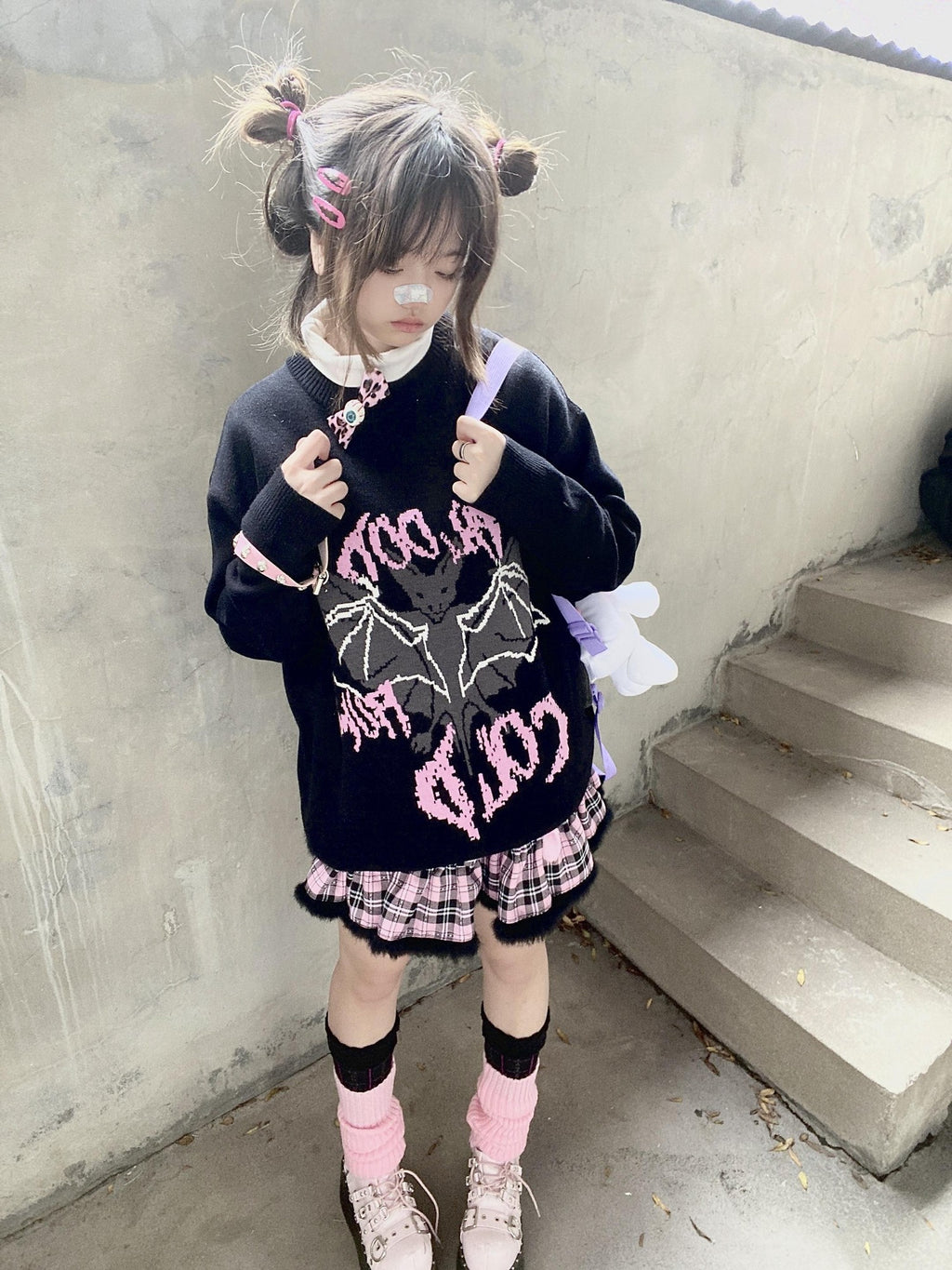 Alita26SS Cartoon Anime Embroidered Round Neck Women's Long Sleeve T-shirts