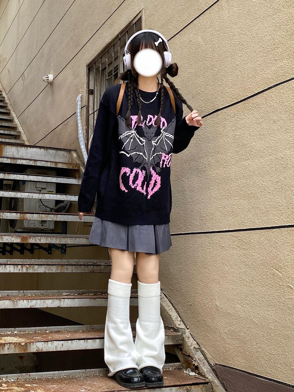 Alita26SS Cartoon Anime Embroidered Round Neck Women's Long Sleeve T-shirts