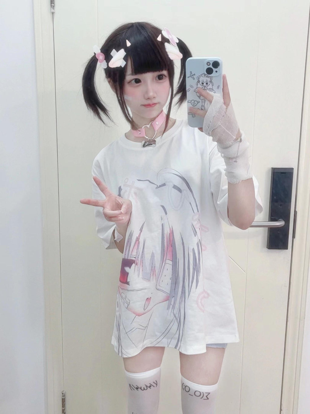 Alita26SS Cartoon Anime Print Loose Fit Women's Cotton Short Sleeve T-shirts
