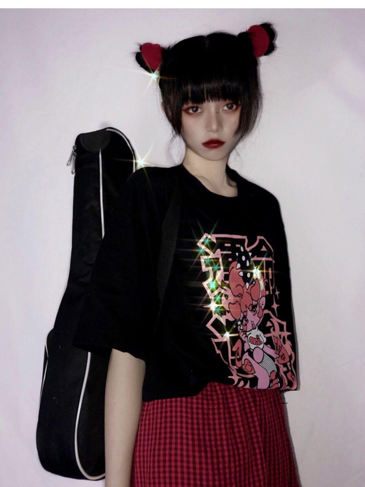 Alita26SS Cartoon Anime Print Loose Round Neck Women's Short Sleeve T-shirts