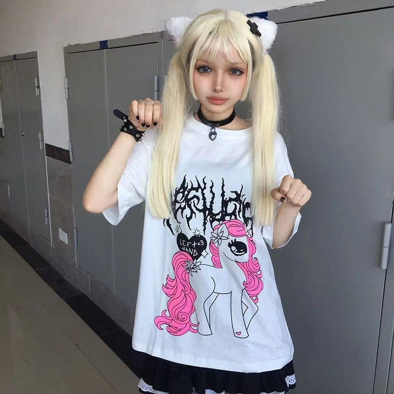 Alita26SS_Cartoon_Anime_Print_Round_Neck_Women's_Cotton_Oversized_T-shirts_647555623174_MISSTT