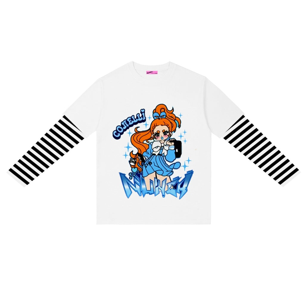 Alita26SS_Cartoon_Anime_Print_Striped_Faux_Two_Piece_Cotton_Women's_Long_Sleeve_T-shirts_625141986855_MISSTT