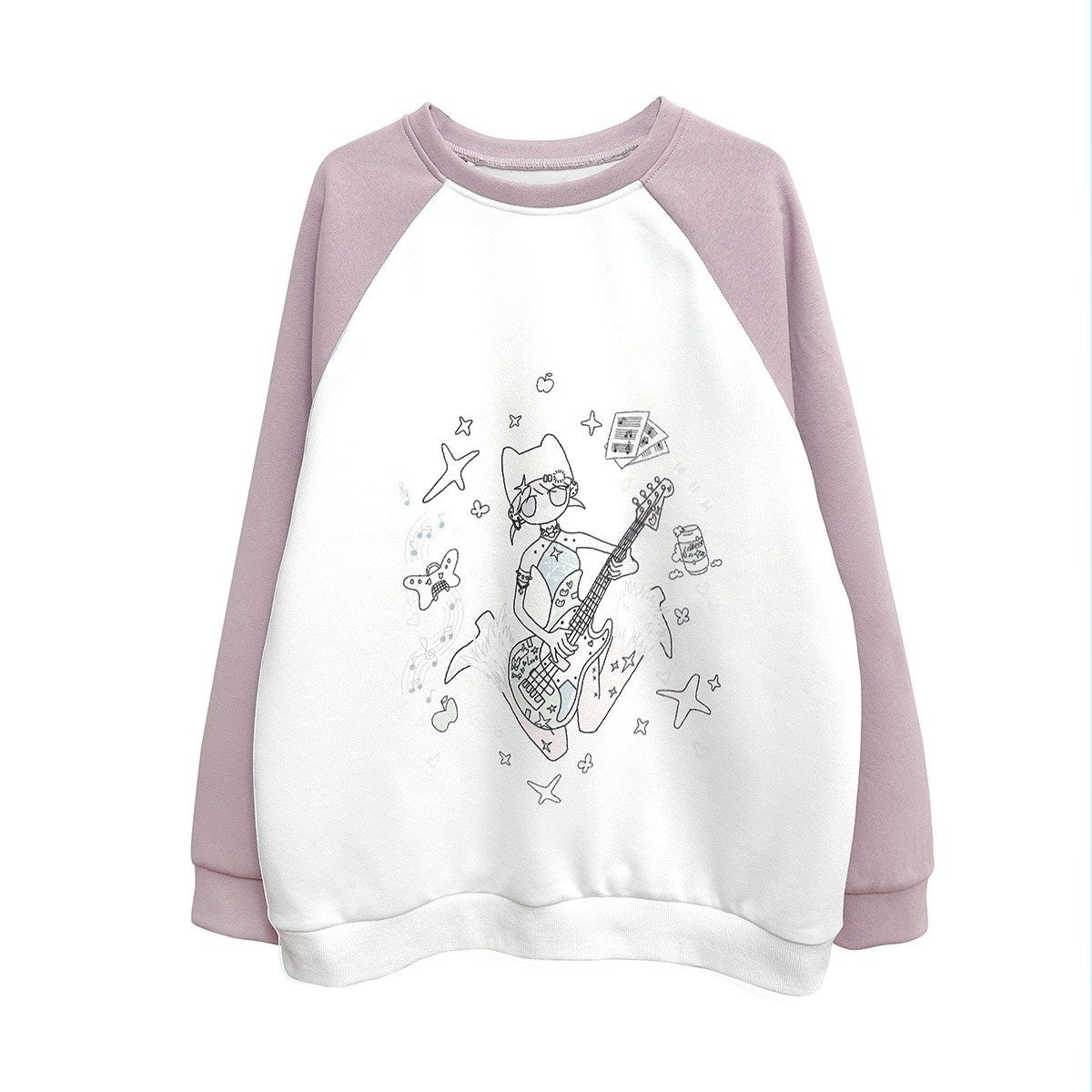 Alita26SS_Cartoon_Anime_Water_Paste_Print_Loose_Raglan_Sleeve_Women's_Cotton_Sweatshirts_1011668536600_MISSTT