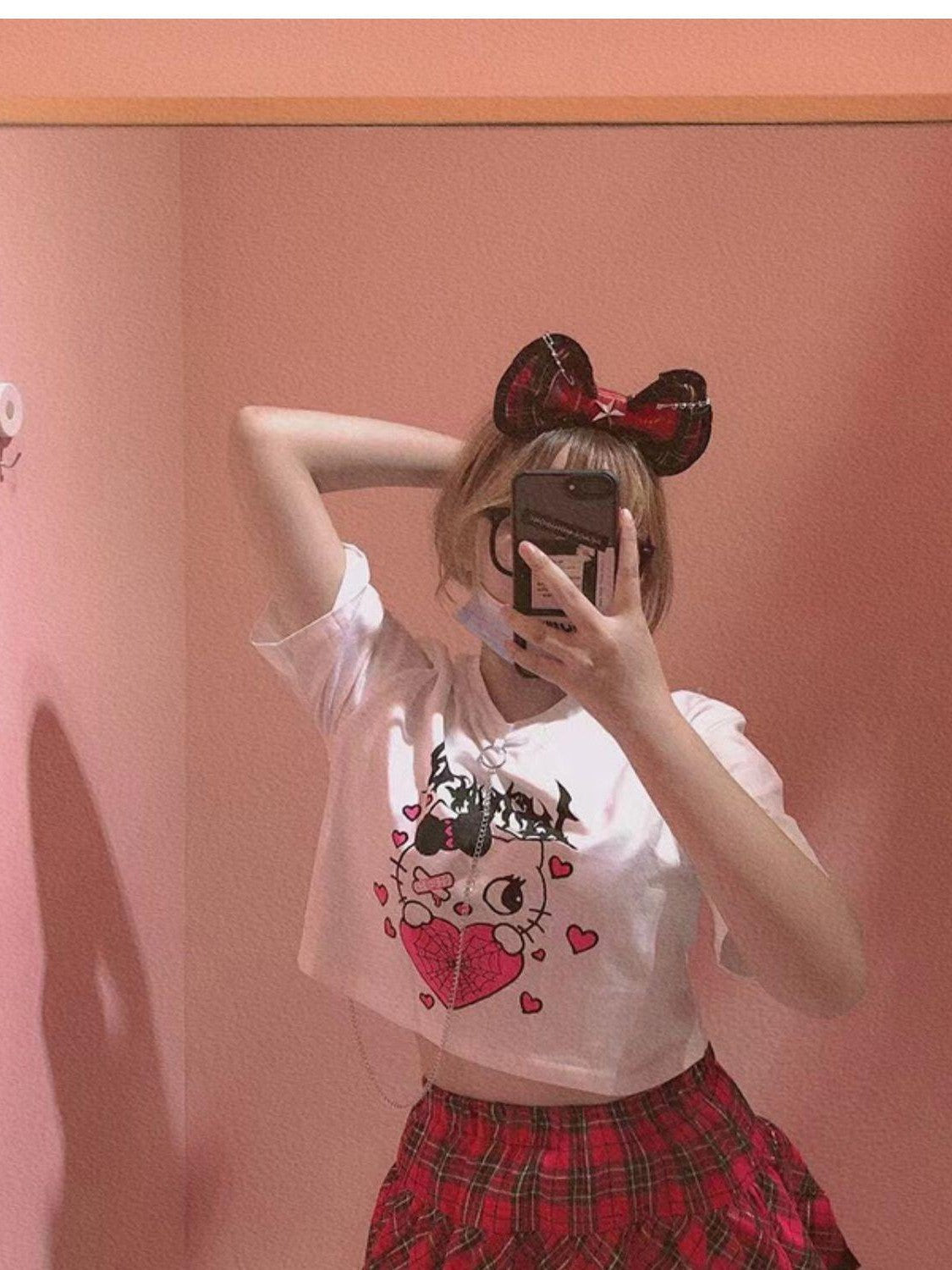 Alita26SS Cartoon Print Graphic Streetwear Women's Cotton Crop Tops