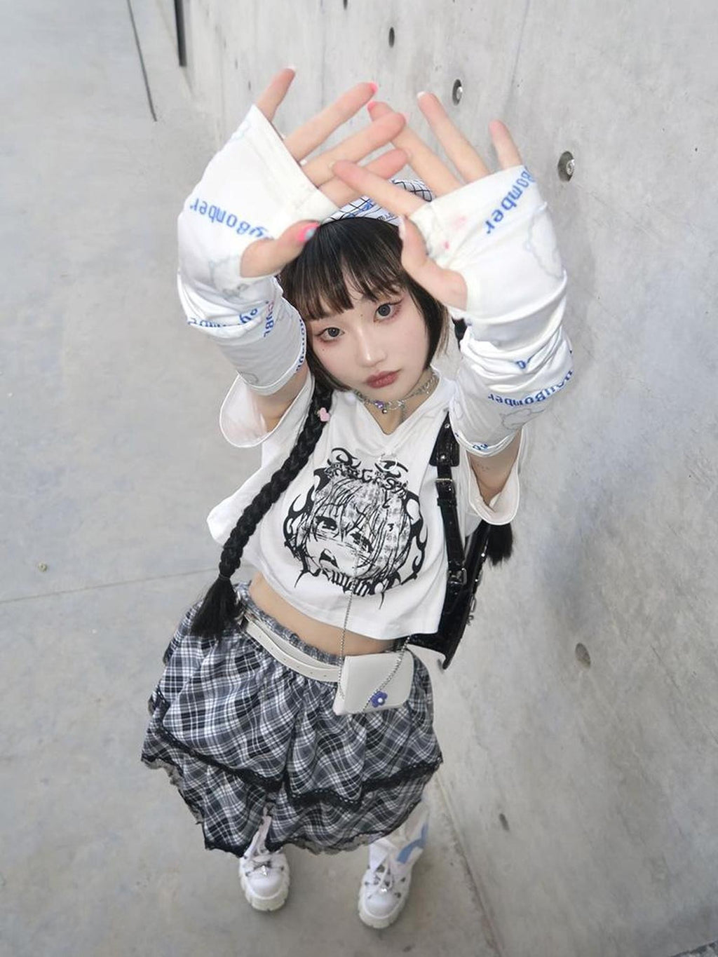 Alita26SS Cartoon Print Graphic Streetwear Women's Cotton Crop Tops