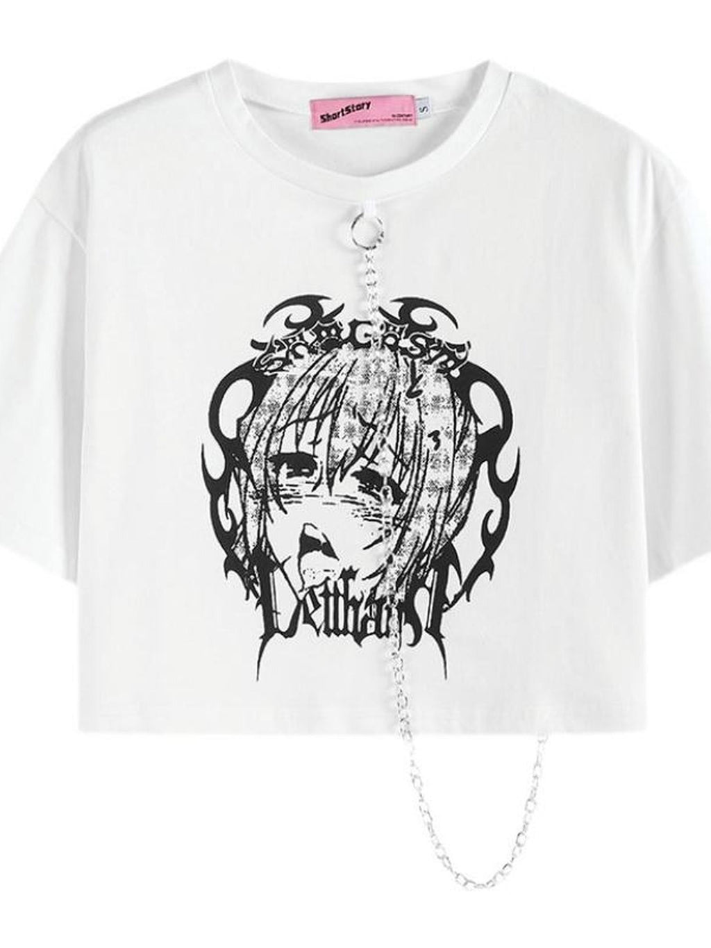 Alita26SS Cartoon Print Graphic Streetwear Women's Cotton Crop Tops