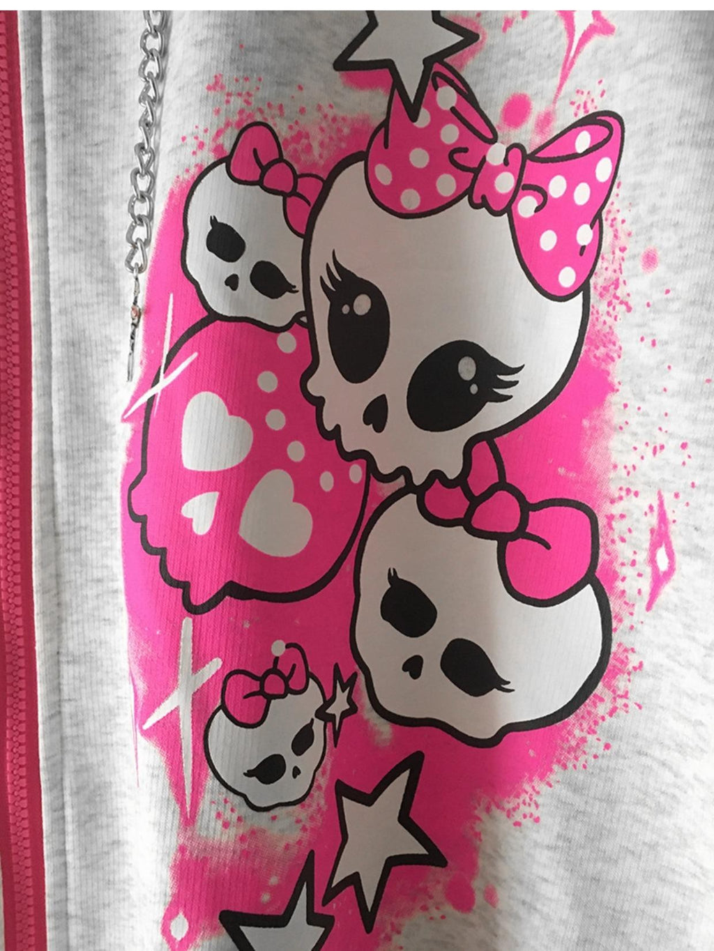Alita26SS Cartoon Print Loose Fit Fleece Women's Cotton Zip-up Hoodies