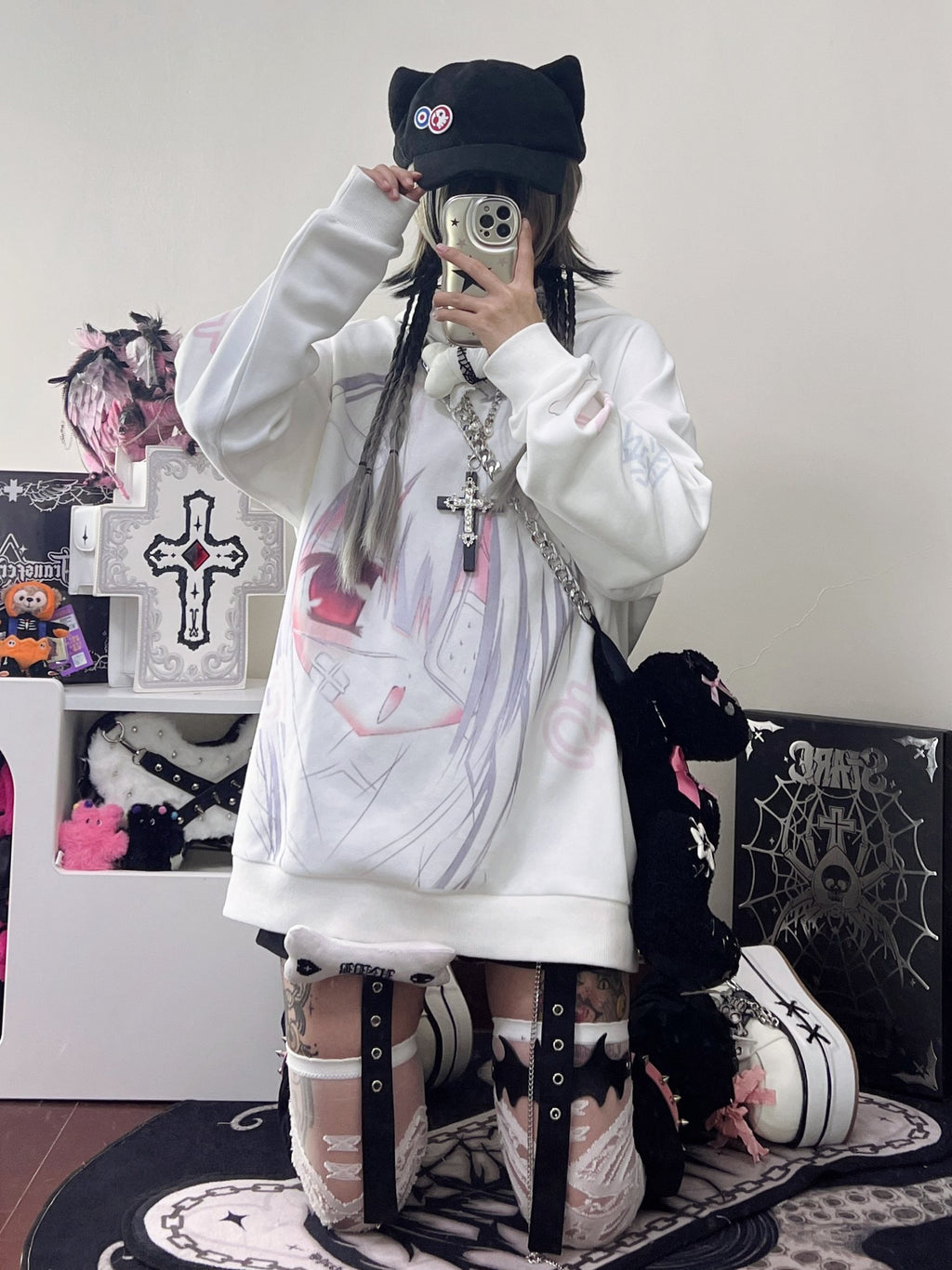 Alita26SS_Cartoon_Print_Raglan_Sleeve_Loose_Fit_Cotton_Women's_Hoodies_739367300210_MISSTT