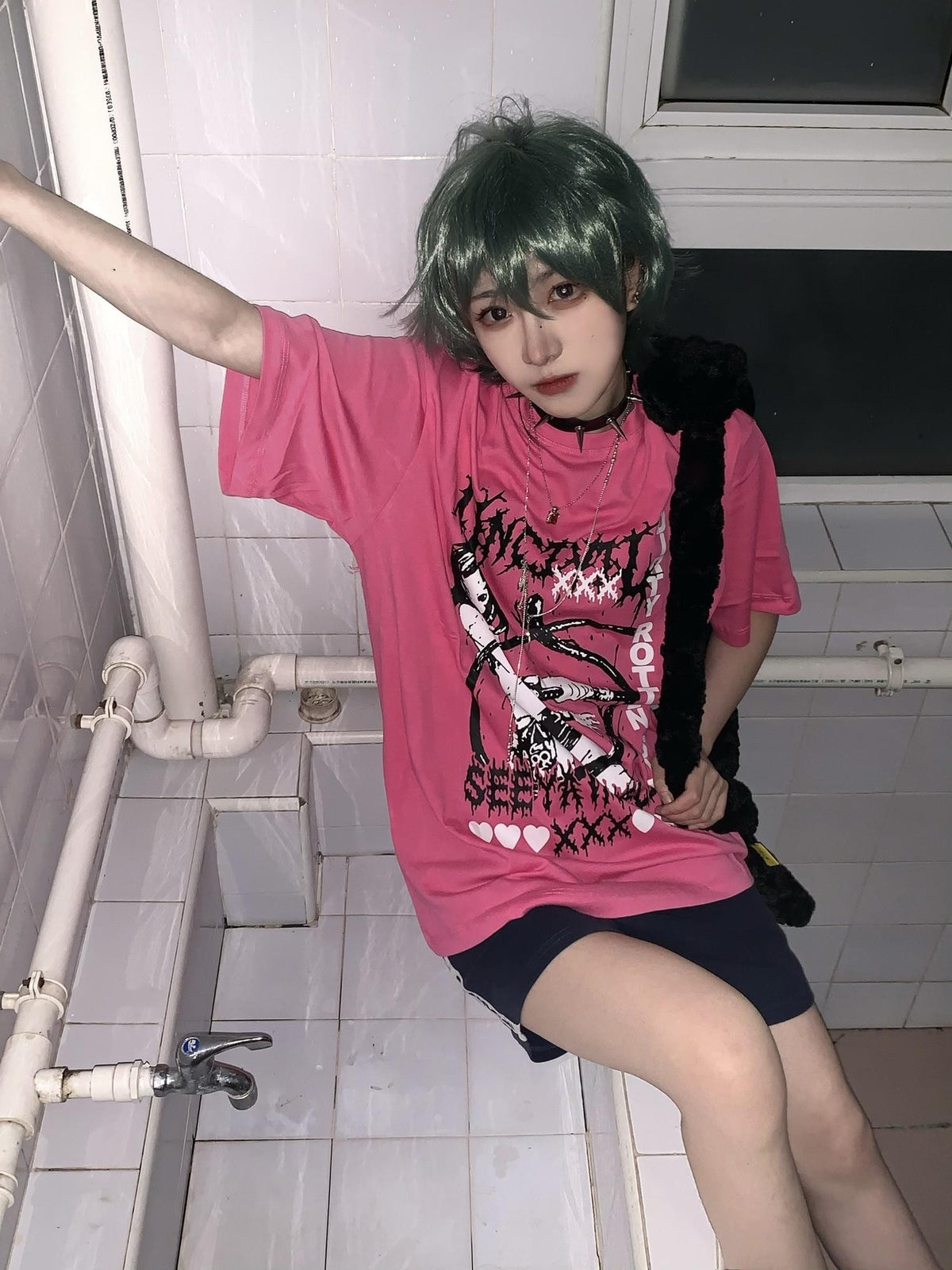 Alita26SS Cartoon Print Round Neck Loose Cotton Women's Short Sleeve T-shirts